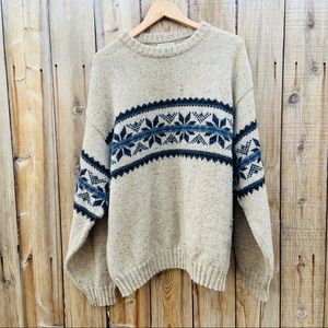 VTG Nordic Fair Isle Chunky USA Made Sweater XXL